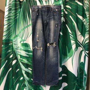Madewell distressed straight leg jeans size 27 34